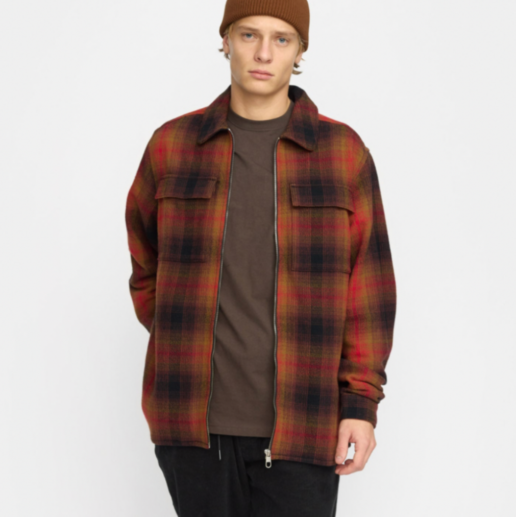 REVOLUTION - Overshirt w. Zipper / 3209 - Red