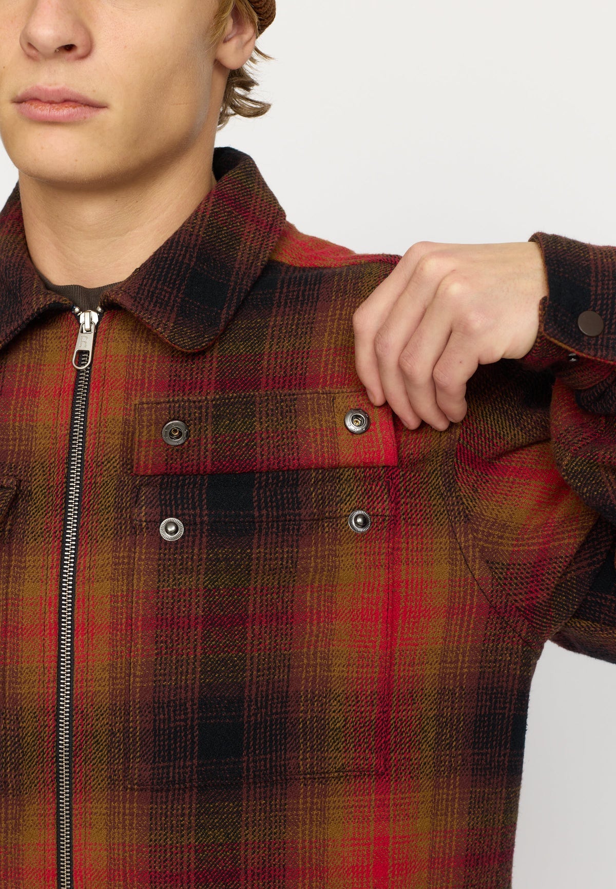 REVOLUTION - Overshirt w. Zipper / 3209 - Red