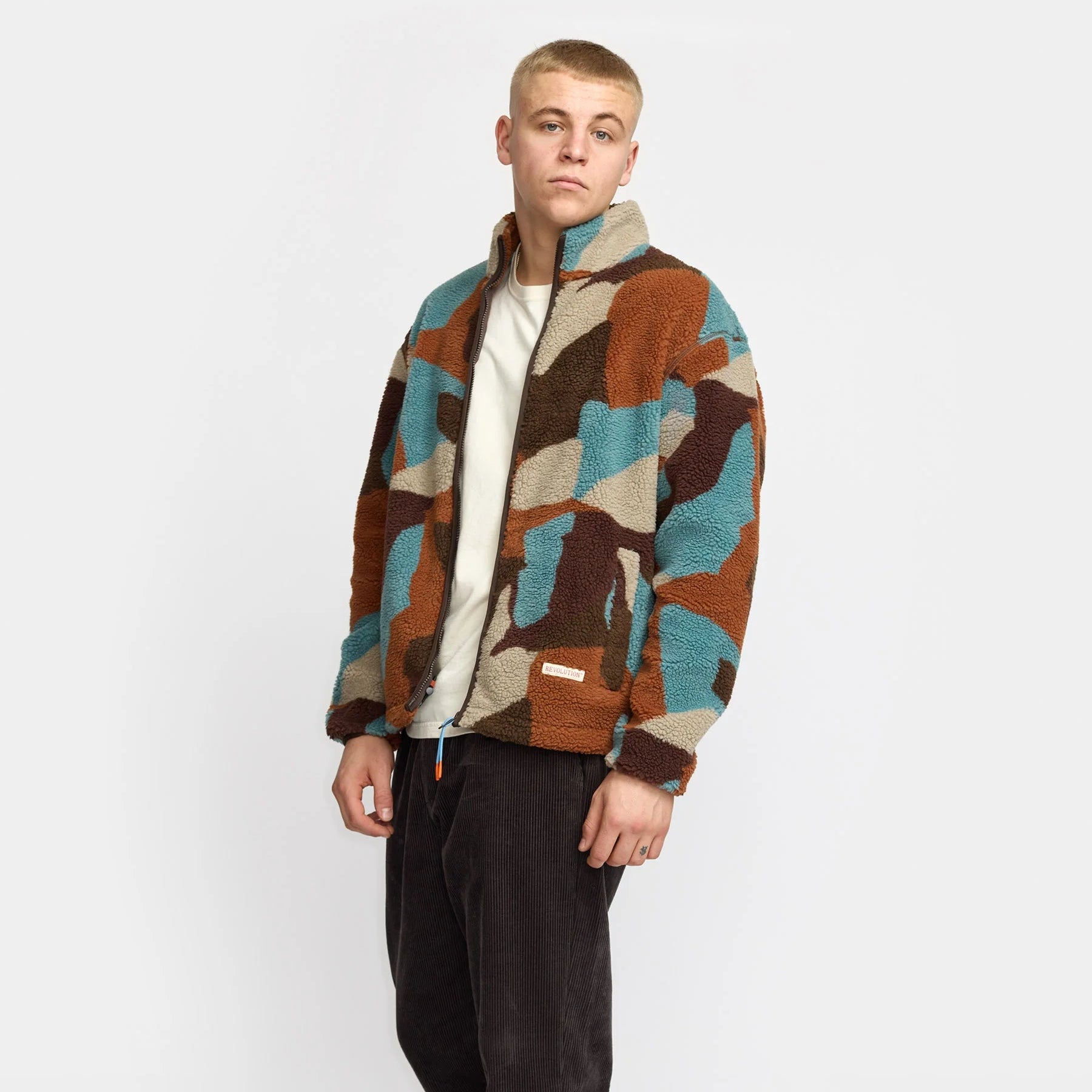 REVOLUTION - Printed Teddy Jacket / 7023 - Brown