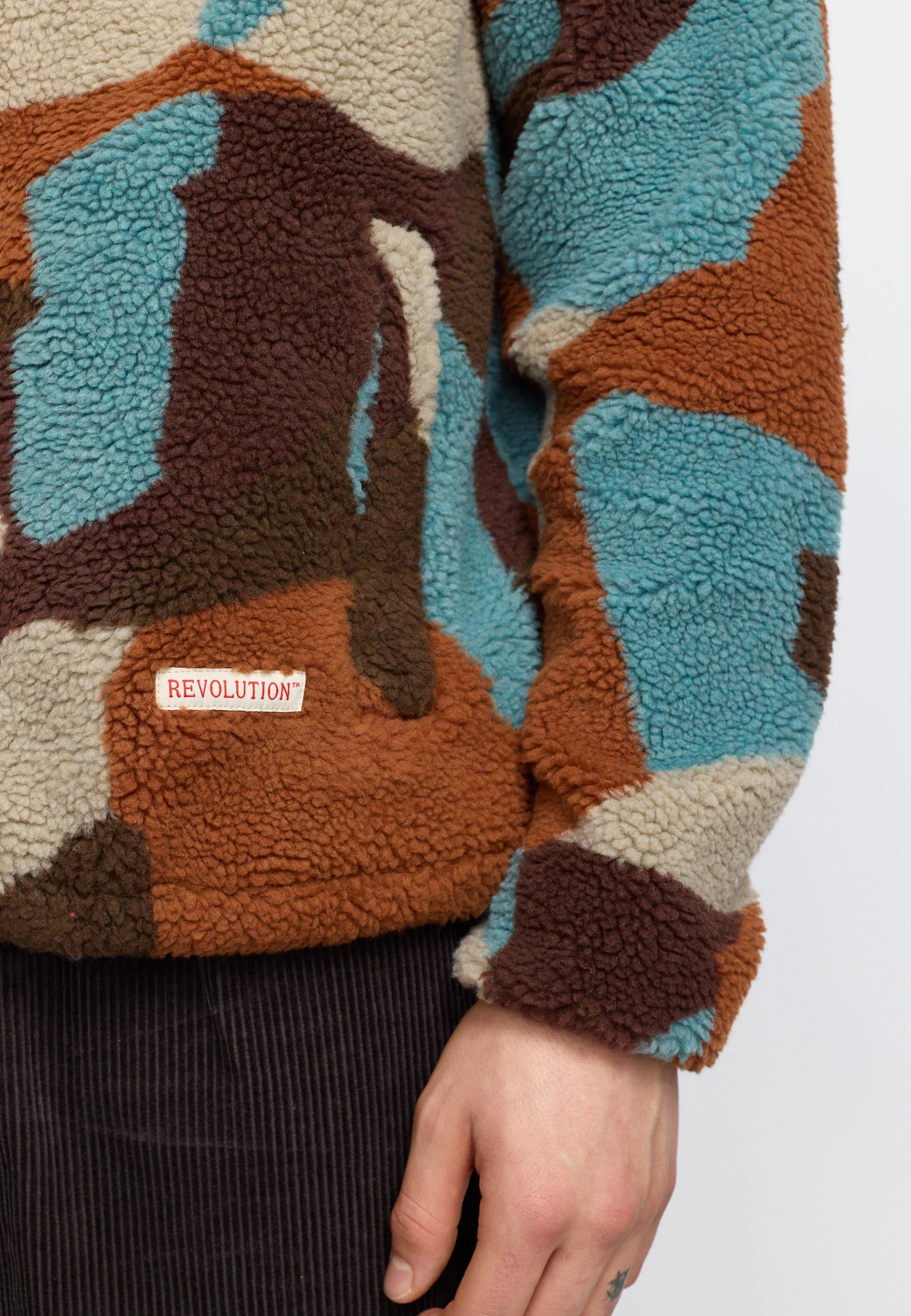 REVOLUTION - Printed Teddy Jacket / 7023 - Brown