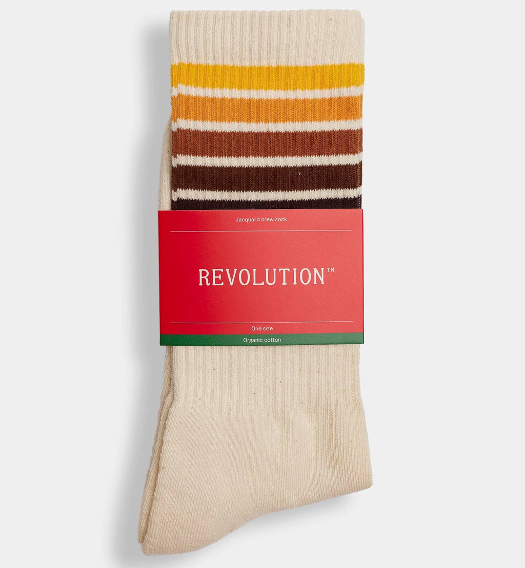REVOLUTION - Jaquard Crew Sock / 8908 - Offwhite